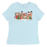 Baby Blue christmas cookie coffe cups Ladies Tee - MaliasSmallBusiness