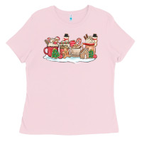 Bubblegum Pink christmas cookie coffe cups Ladies Tee - MaliasSmallBusiness