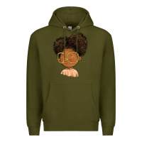 Army Green black girl Premium Hoodie - FaDigitalArtStudio