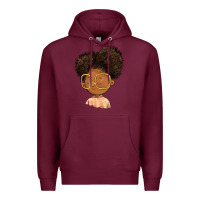 Burgundy black girl Premium Hoodie - FaDigitalArtStudio