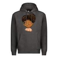 Charcoal Heather black girl Premium Hoodie - FaDigitalArtStudio