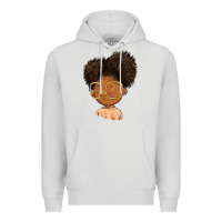 Dove Grey black girl Premium Hoodie - FaDigitalArtStudio