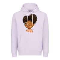 Lilac black girl Premium Hoodie - FaDigitalArtStudio
