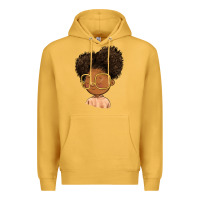 Mustard black girl Premium Hoodie - FaDigitalArtStudio
