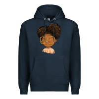 Navy black girl Premium Hoodie - FaDigitalArtStudio