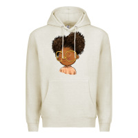 Oatmeal Heather black girl Premium Hoodie - FaDigitalArtStudio