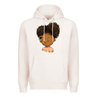 Pale Pink black girl Premium Hoodie - FaDigitalArtStudio