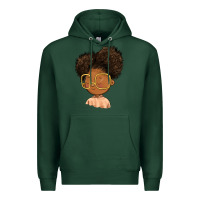 Sports Green black girl Premium Hoodie - FaDigitalArtStudio