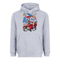 Heather Grey 4th of july truck  1 Heavyweight Hoodie - BundleAndBundleShop