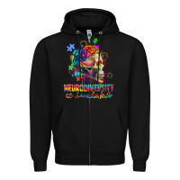 Black Neurodiversity is beautiful Zipper Hoodie - FaDigitalArtStudio