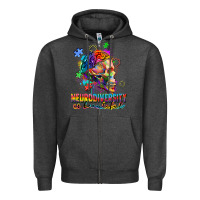 Charcoal Heather Neurodiversity is beautiful Zipper Hoodie - FaDigitalArtStudio