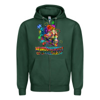 Sports Green Neurodiversity is beautiful Zipper Hoodie - FaDigitalArtStudio