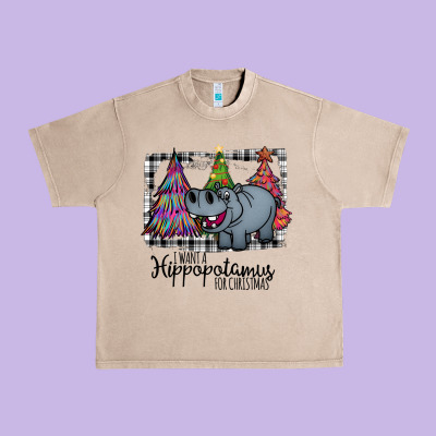 I Want Hippopotamus For Christmas Urban Heavy Tee Designed By Bettercallsaul