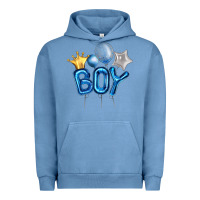 Pigment Pebble Blue Birthday Boy Balloon Urban Hoodie - Artiststas