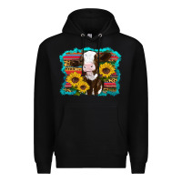 Black western cow sunflowers serape leopard Premium Hoodie - RanaPortraitStore