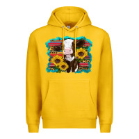 Lemon western cow sunflowers serape leopard Premium Hoodie - RanaPortraitStore