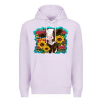 Lilac western cow sunflowers serape leopard Premium Hoodie - RanaPortraitStore