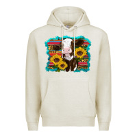 Oatmeal Heather western cow sunflowers serape leopard Premium Hoodie - RanaPortraitStore