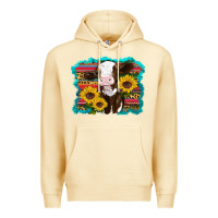 Pina Colada western cow sunflowers serape leopard Premium Hoodie - RanaPortraitStore