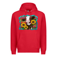 Red western cow sunflowers serape leopard Premium Hoodie - RanaPortraitStore