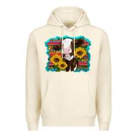 Western Cow Sunflowers Serape Leopard Premium Hoodie | Teevron