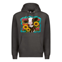 Smoke western cow sunflowers serape leopard Premium Hoodie - RanaPortraitStore