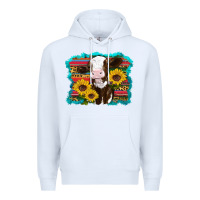 White western cow sunflowers serape leopard Premium Hoodie - RanaPortraitStore