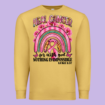 Heal Cancer Rainbow Premium Sweatshirt Designed By Lillyallendesigns