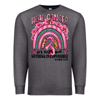 Charcoal Heather heal cancer rainbow Premium Sweatshirt - LillyAllenDesigns