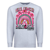 Heather Grey heal cancer rainbow Premium Sweatshirt - LillyAllenDesigns
