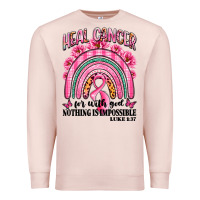 Pale Pink heal cancer rainbow Premium Sweatshirt - LillyAllenDesigns