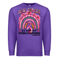 Purple heal cancer rainbow Premium Sweatshirt - LillyAllenDesigns