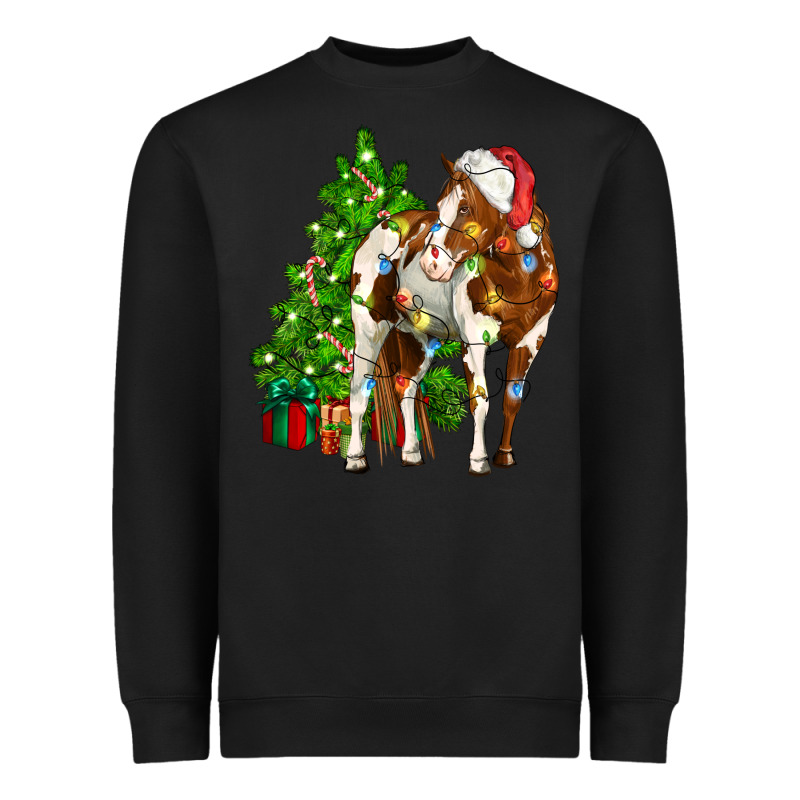 American Paint Horse Christmas Tree Heavyweight Sweatshirt by CowGirlArtShop | Teevron