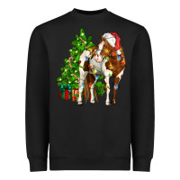 Black american paint horse christmas tree Heavyweight Sweatshirt - CowGirlArtShop