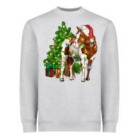 Heather Grey american paint horse christmas tree Heavyweight Sweatshirt - CowGirlArtShop