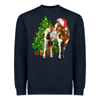 Navy american paint horse christmas tree Heavyweight Sweatshirt - CowGirlArtShop