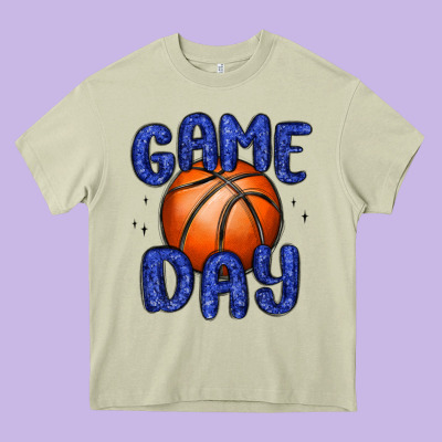 Game Day Basketball Heavy Core Tee Designed By Maliassmallbusiness