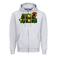 Heather Grey Juneteenth Zipper Hoodie - FaDigitalArtStudio