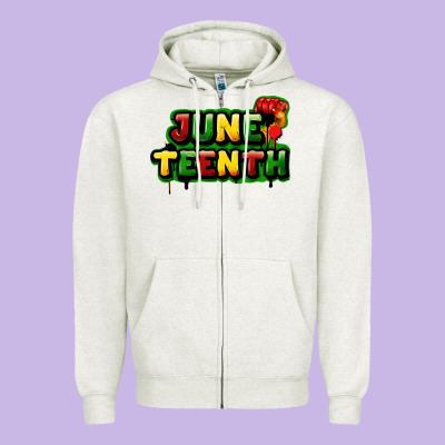 Juneteenth Zipper Hoodie Designed By Fadigitalartstudio