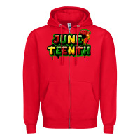 Red Juneteenth Zipper Hoodie - FaDigitalArtStudio
