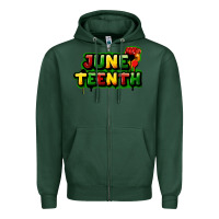 Sports Green Juneteenth Zipper Hoodie - FaDigitalArtStudio
