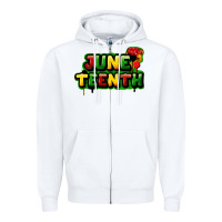 White Juneteenth Zipper Hoodie - FaDigitalArtStudio