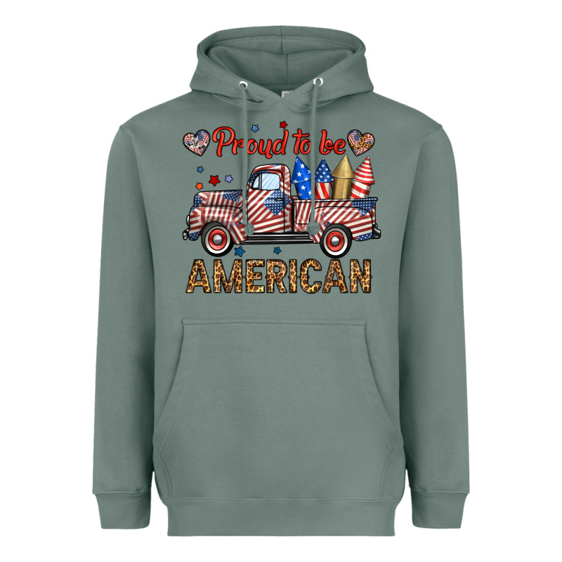 Proud To Be American Truck Heavyweight Hoodie by BundleAndBundleShop | Teevron