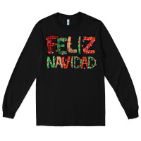 Black feliz navidad Spanish christmas Long Sleeve Tee - Jasminsmagicworld