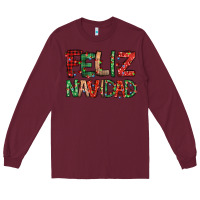 Burgundy feliz navidad Spanish christmas Long Sleeve Tee - Jasminsmagicworld