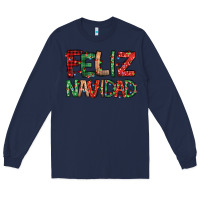 Navy feliz navidad Spanish christmas Long Sleeve Tee - Jasminsmagicworld
