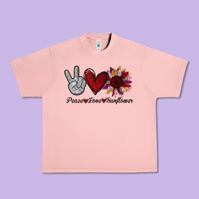 Peace Love Sunflower Urban Heavy Tee Designed By Bettercallsaul