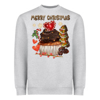 Merry Christmas Cupcake Chocolate Heavyweight Sweatshirt | Teevron