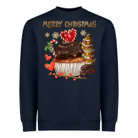 Navy merry christmas cupcake chocolate Heavyweight Sweatshirt - CowGirlArtShop