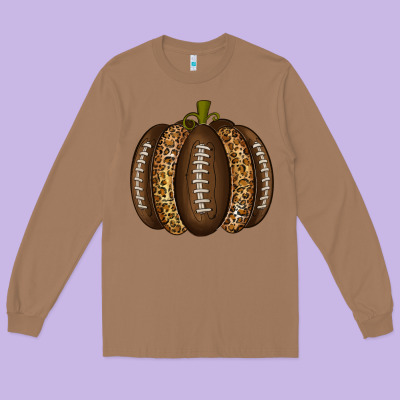 American Football Pumpkin Long Sleeve Tee Designed By Texasbilliewilder